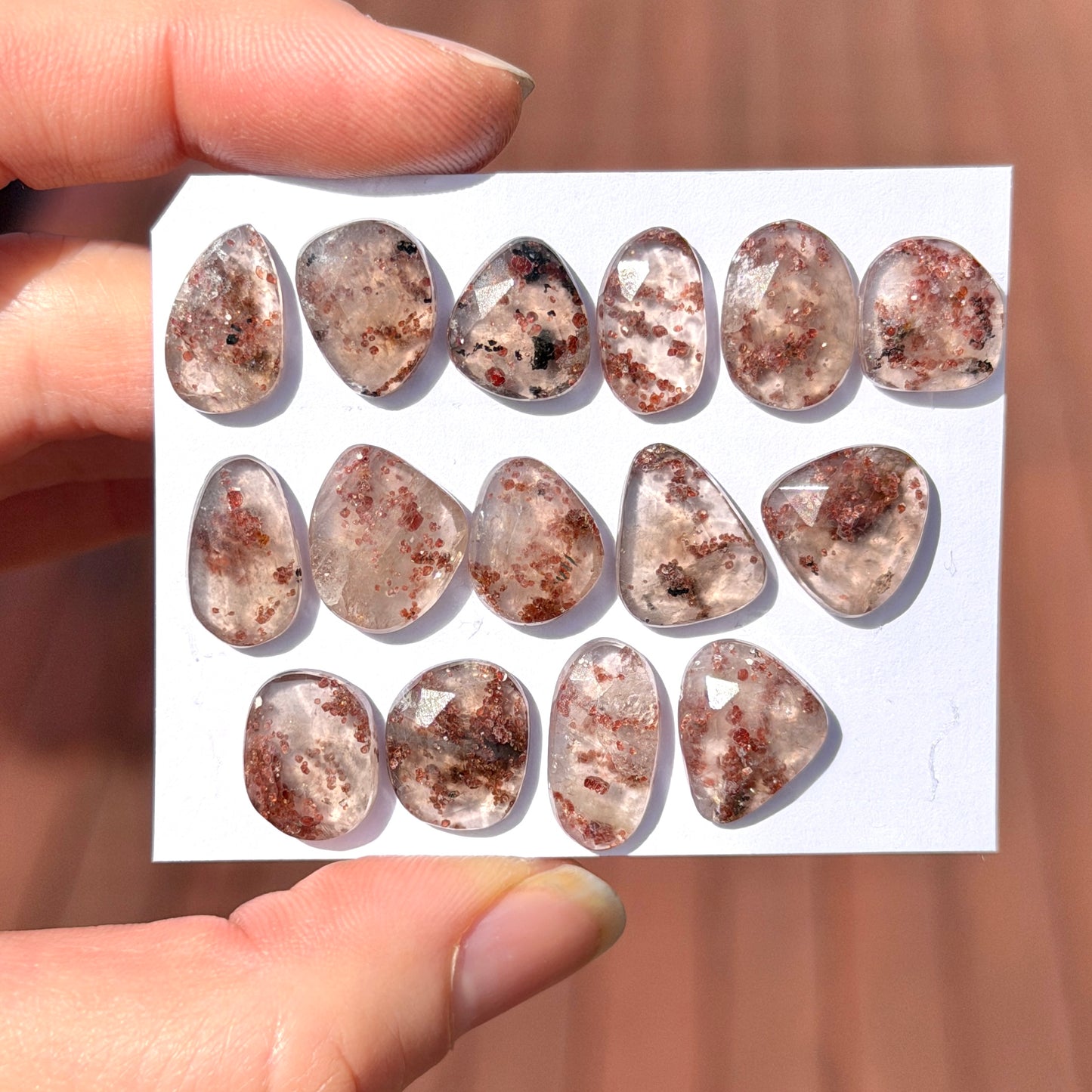 Garnet in Quartz Cabochon Rose Cut - Choose your Stone (W4)