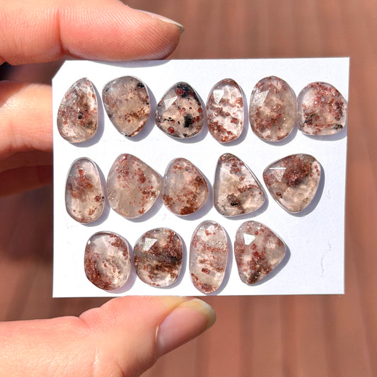 Garnet in Quartz Cabochon Rose Cut - Choose your Stone (W4)