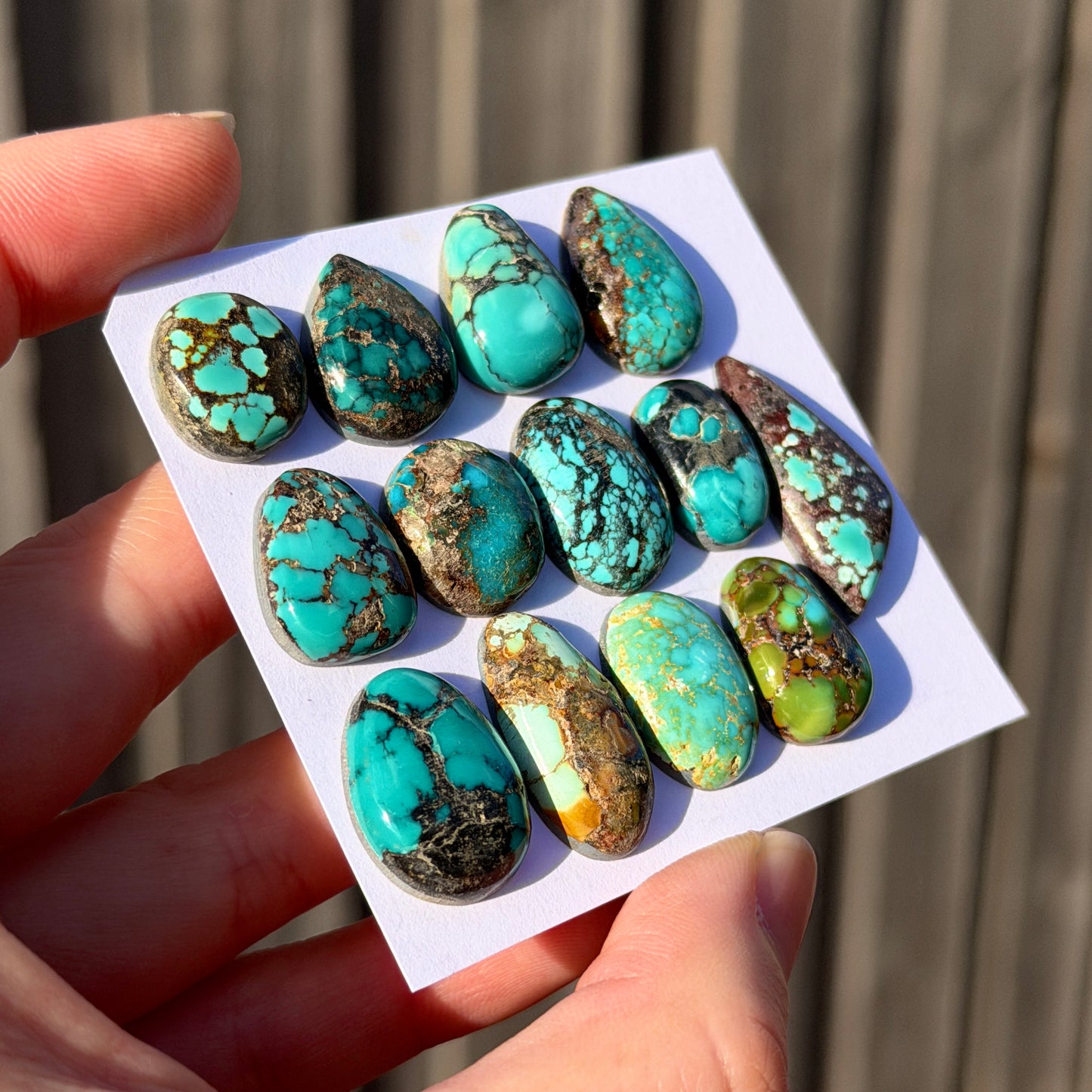 14-26mm Hubei Turquoise Cabochon Smooth (Backed) - Choose your Stone (W15-B)