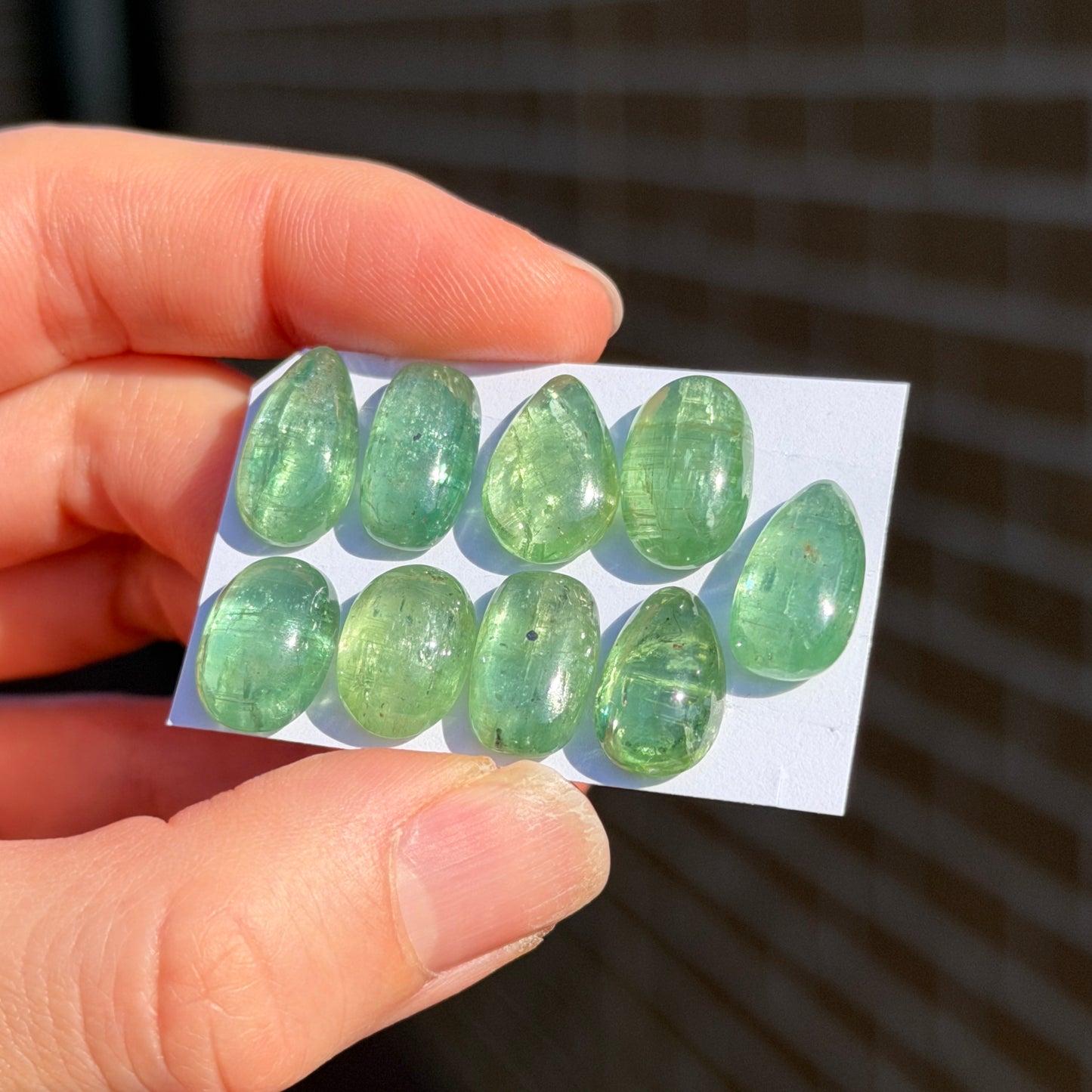 12-15mm Mint Green Kyanite Cabochon Smooth - Choose your Stone (W1)