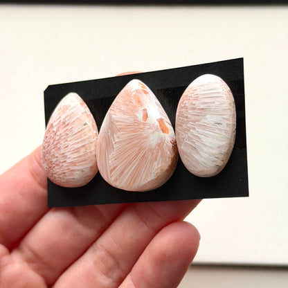 26-30mm Peach Scolecite Cabochon Smooth - Choose your Stone (W13)