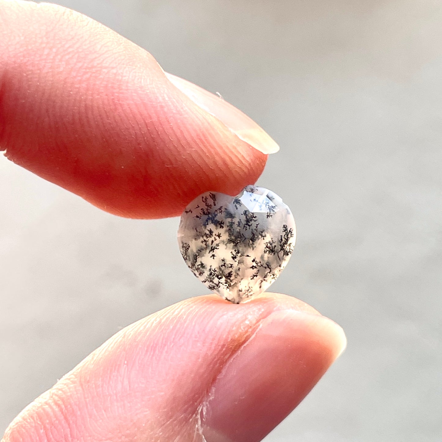 10x10mm Dendritic Agate Heart Briolette Beads (Rose Cut) - Choose your Stone (W10)