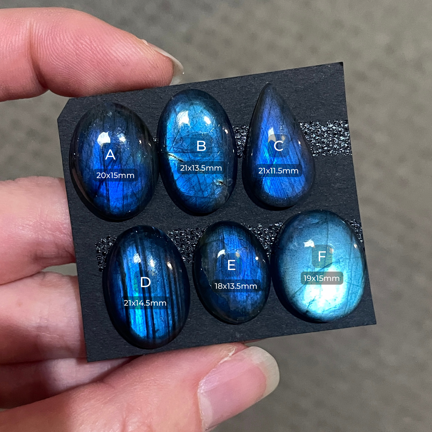 18-21mm Blue Labradorite Cabochon Smooth - Choose your Stone (W11)