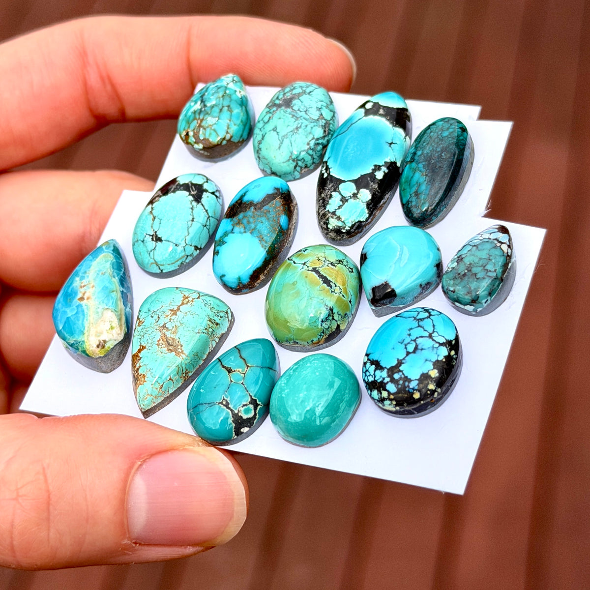12-26mm Hubei Turquoise Cabochon Smooth (Backed) - Choose your Stone (W4)