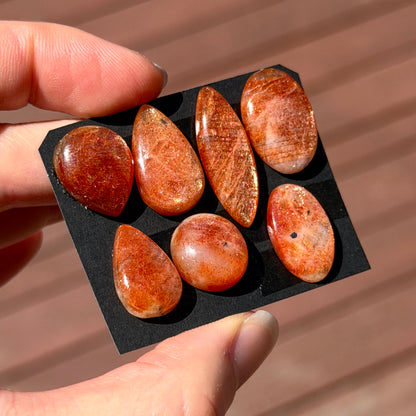 Rainbow Confetti Orange Sunstone Cabochon Smooth - Choose your Stone (W17)