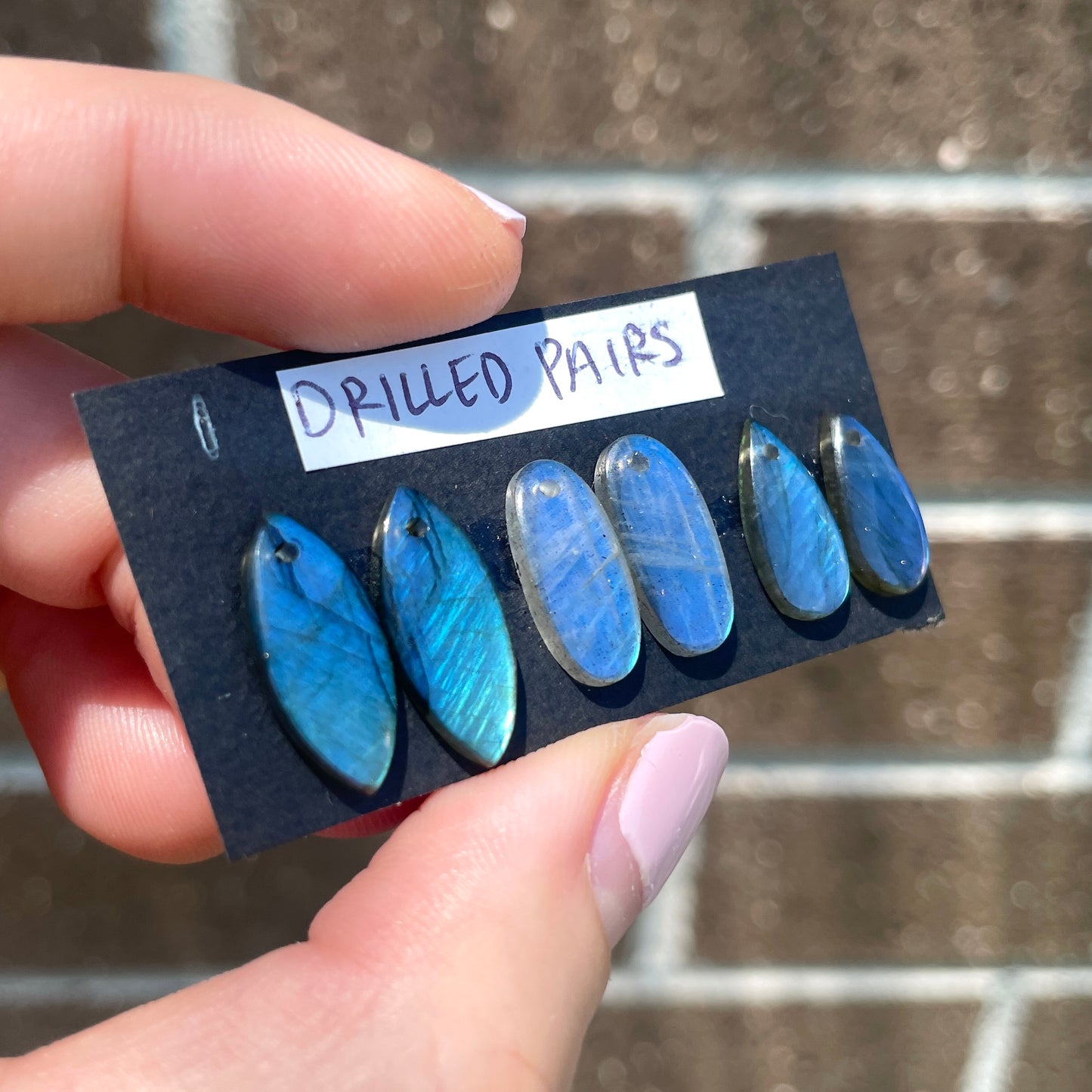 DRILLED Labradorite Cabochon Pairs - Choose your Pair (W6)