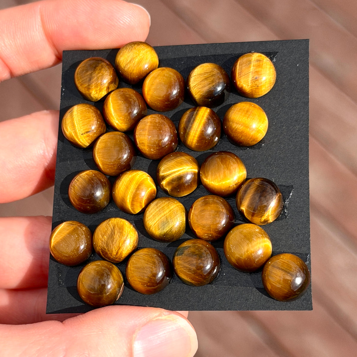 10mm Tiger's Eye Round Cabochon Smooth - Set of 3 (E2)