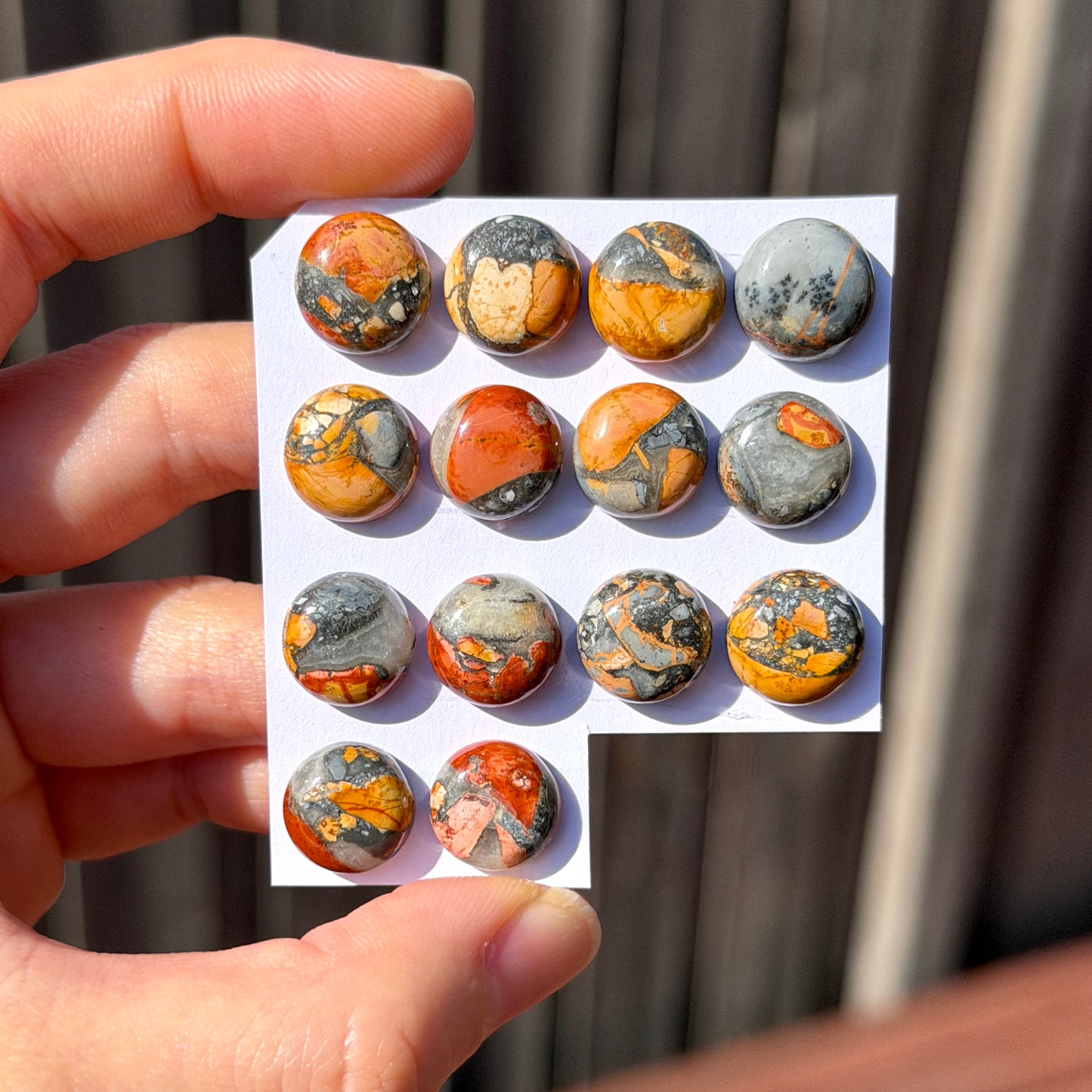 12mm Maligano Jasper Round Cabochon Smooth - Choose your Stone (W12)