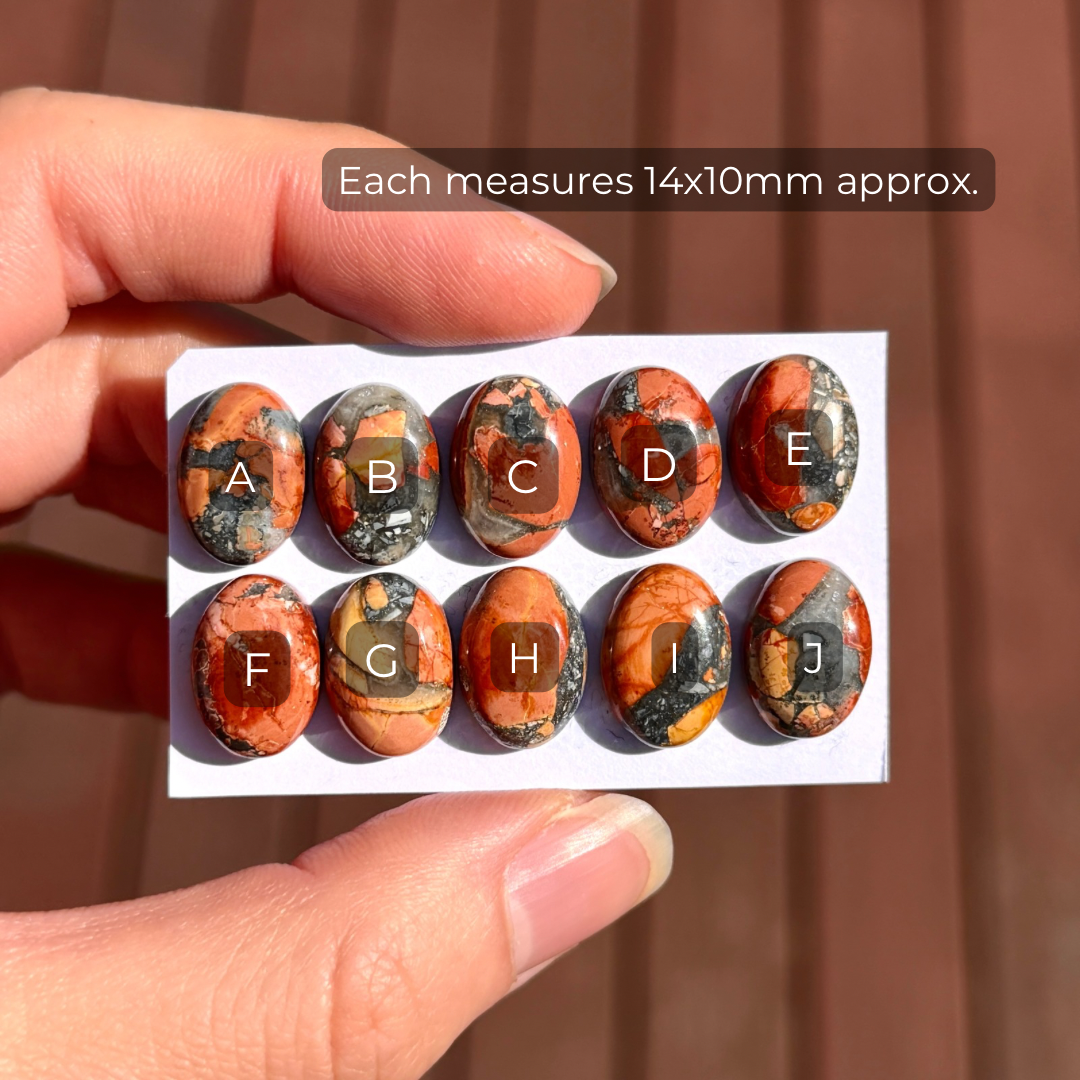 Maligano Jasper Cabochon Smooth (14x10mm Oval) - Choose your Stone (W10)
