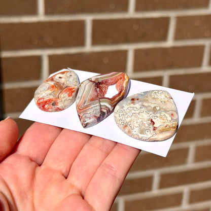 Mexican Crazy Lace Agate (with Druzy) Cabochon Smooth - Choose your Stone (W8)