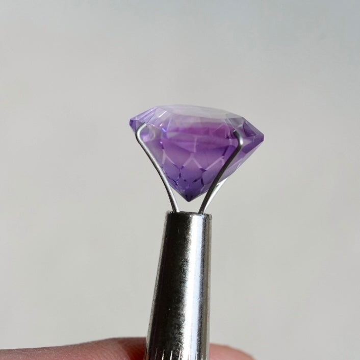 Fantasy cut 'Flower' Amethyst - Hexagonal Faceted Gemstone (Pavilion Back) - 13.5 x 13.5 mm (A-W6-EY)