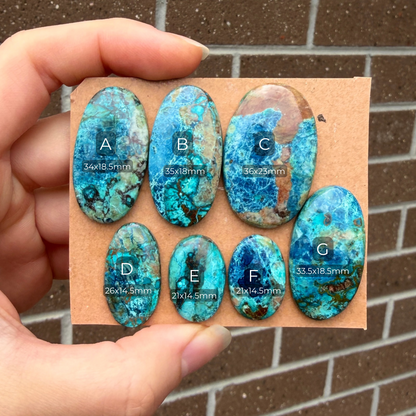 21-36mm Shattuckite (with Azurite) Cabochon Smooth - Choose your Stone - W11