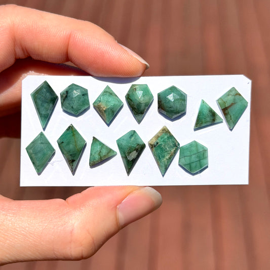 12mm Emerald Cabochon Polygon Step Cut - Choose your Stone (W7)