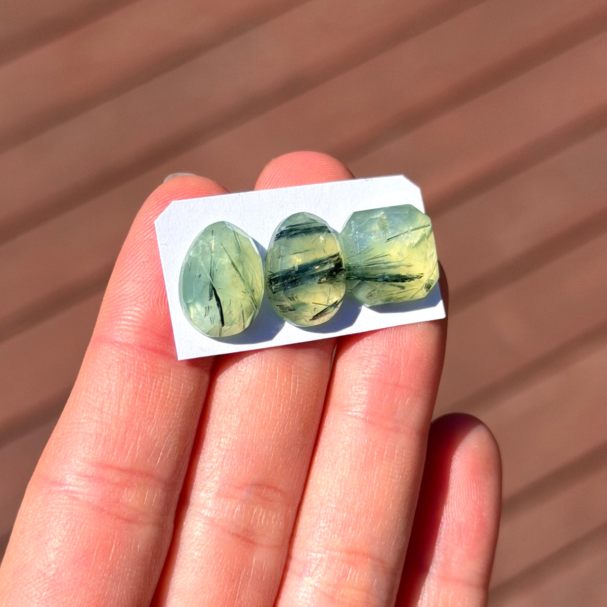 Prehnite (with Tourmaline inclusions) Cabochon Rose Cut - Choose your Stone (W17)