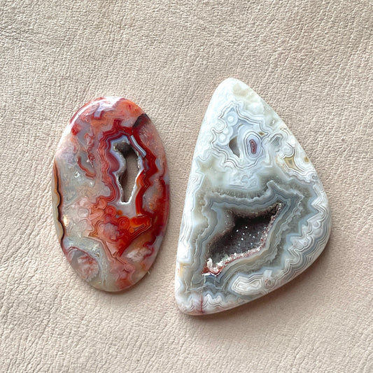 Crazy Lace Agate (with Druzy) Cabochon Smooth - Choose your Stone (W3)