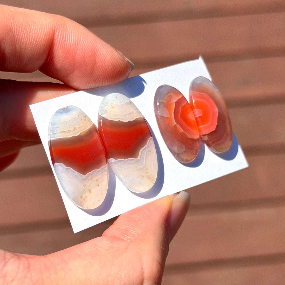Red Botswana Agate Cabochon Pairs - Choose your Pair (W7)
