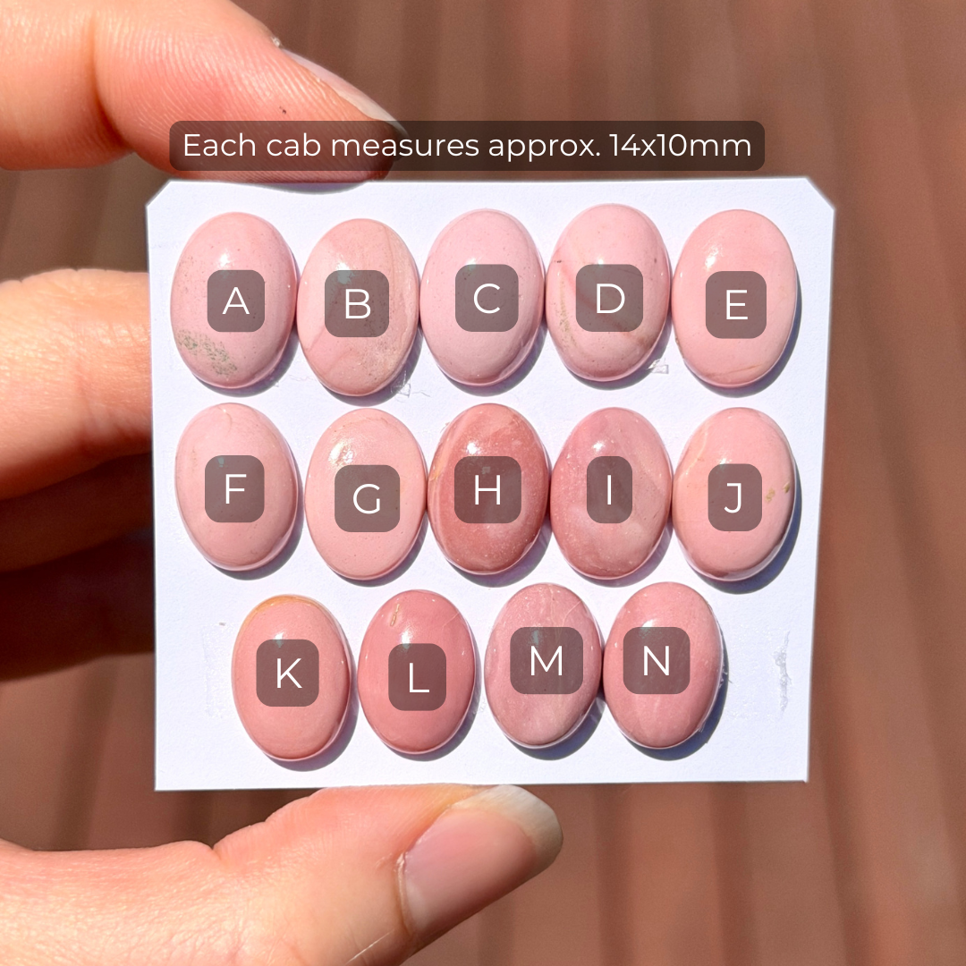 Australian Pink Opal Cabochon Oval Smooth 14x10mm - Choose your Stone (W17)