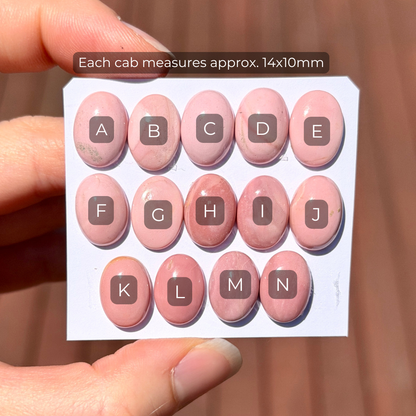 Australian Pink Opal Cabochon Oval Smooth 14x10mm - Choose your Stone (W17)