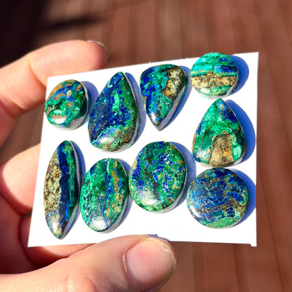 14-31mm 'Scenic' Azurite Malachite Cabochon Smooth - Choose your Stone (W14)