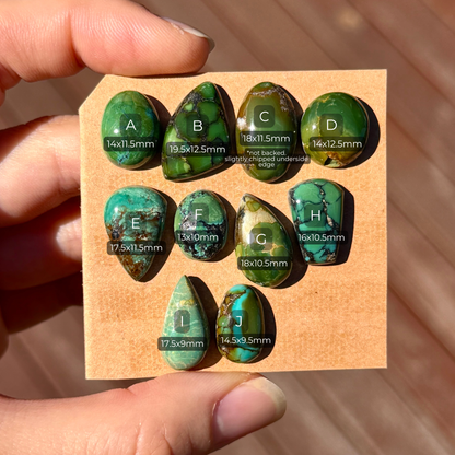 14-20mm Hubei Turquoise Cabochon Smooth (Backed) - Choose your Stone (E9)