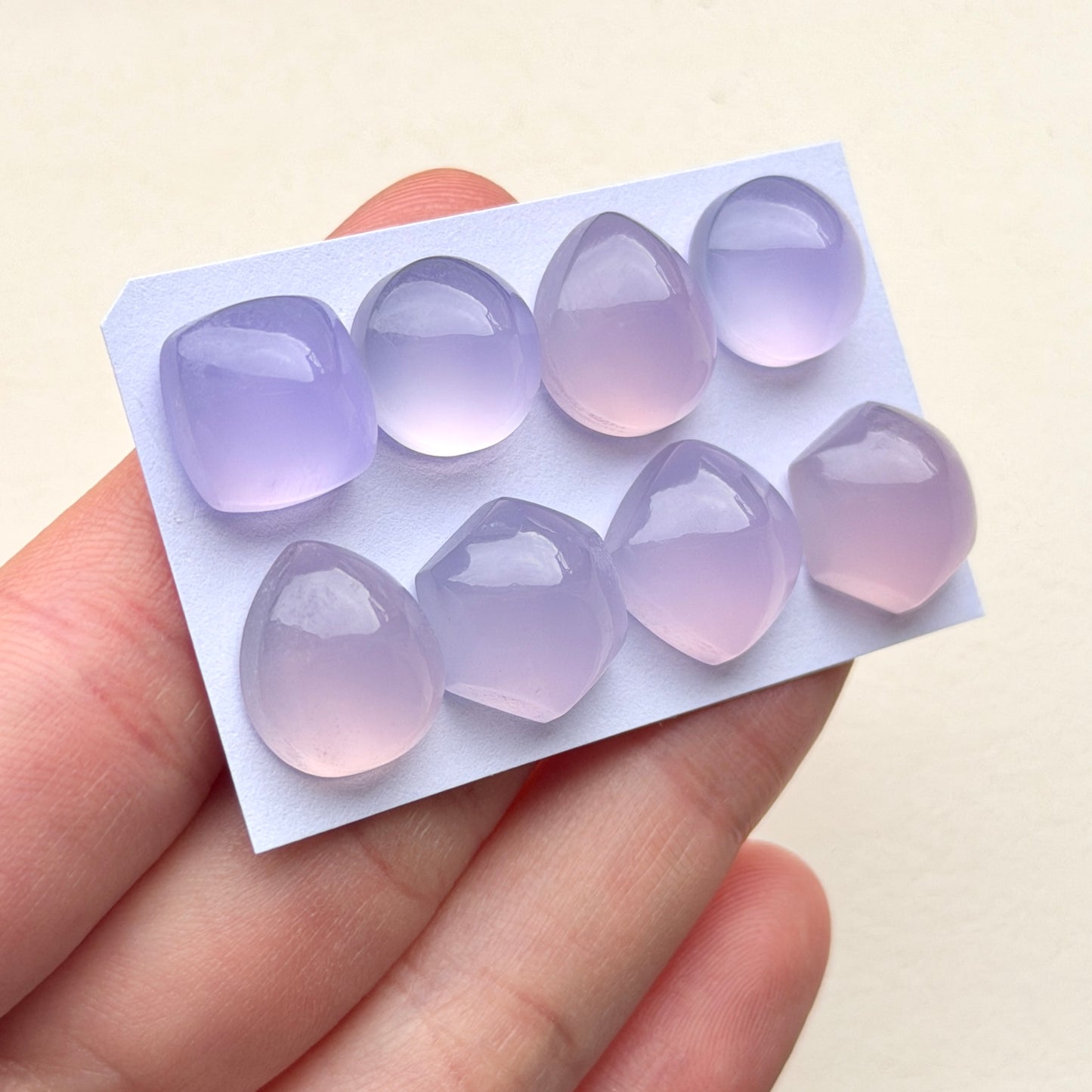 11-14mm Lavender (Purple) Chalcedony Cabochon Smooth - Choose your Stone (W14)