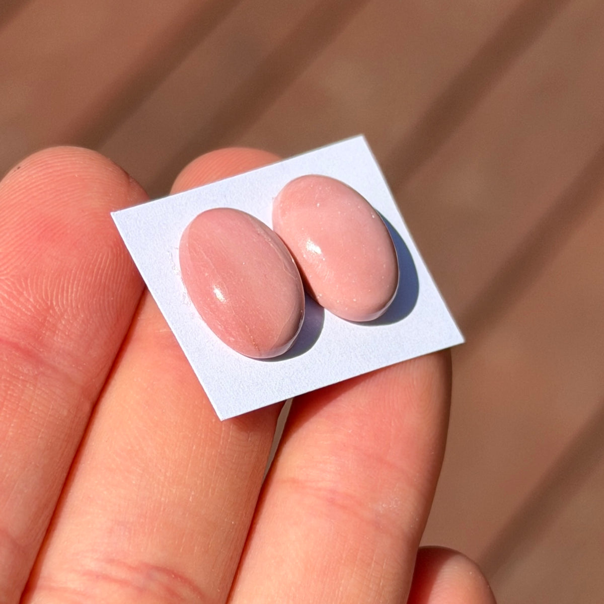 Australian Pink Opal Cabochon Pair - Oval 14mm x 10mm (W17)