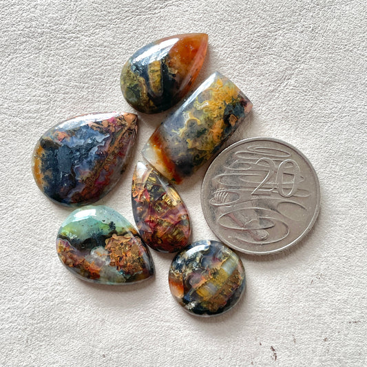 Native Copper & Chrysocolla Chalcedony Cabochon Smooth - Choose your Stone (W9)