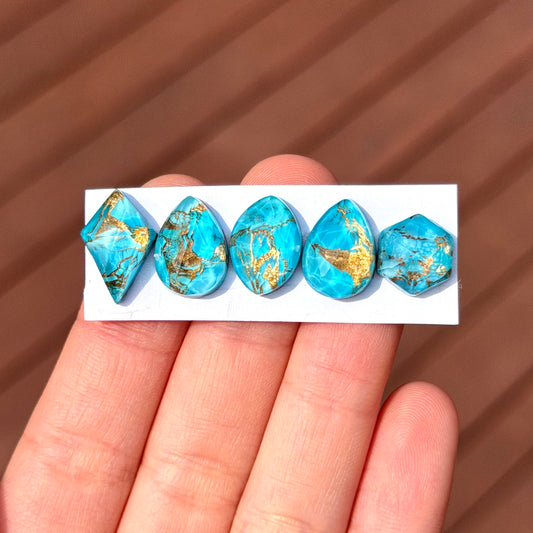 Copper Mohave Turquoise & Quartz Doublet Cabochon Smooth - Choose your Stone (W3)