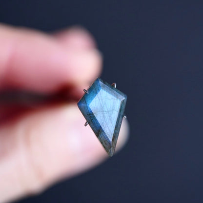 Blue Labradorite Faceted Kite (Pavilion Back) - 19.5x12.5mm (W11)