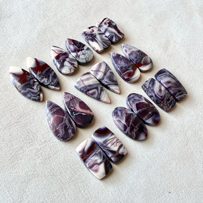 Scenic Porcelain Jasper Cabochon Pairs - Choose your Pair (E4)