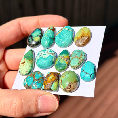 14-25mm Hubei Turquoise Cabochon Smooth (Backed) - Choose your Stone (B-W2)