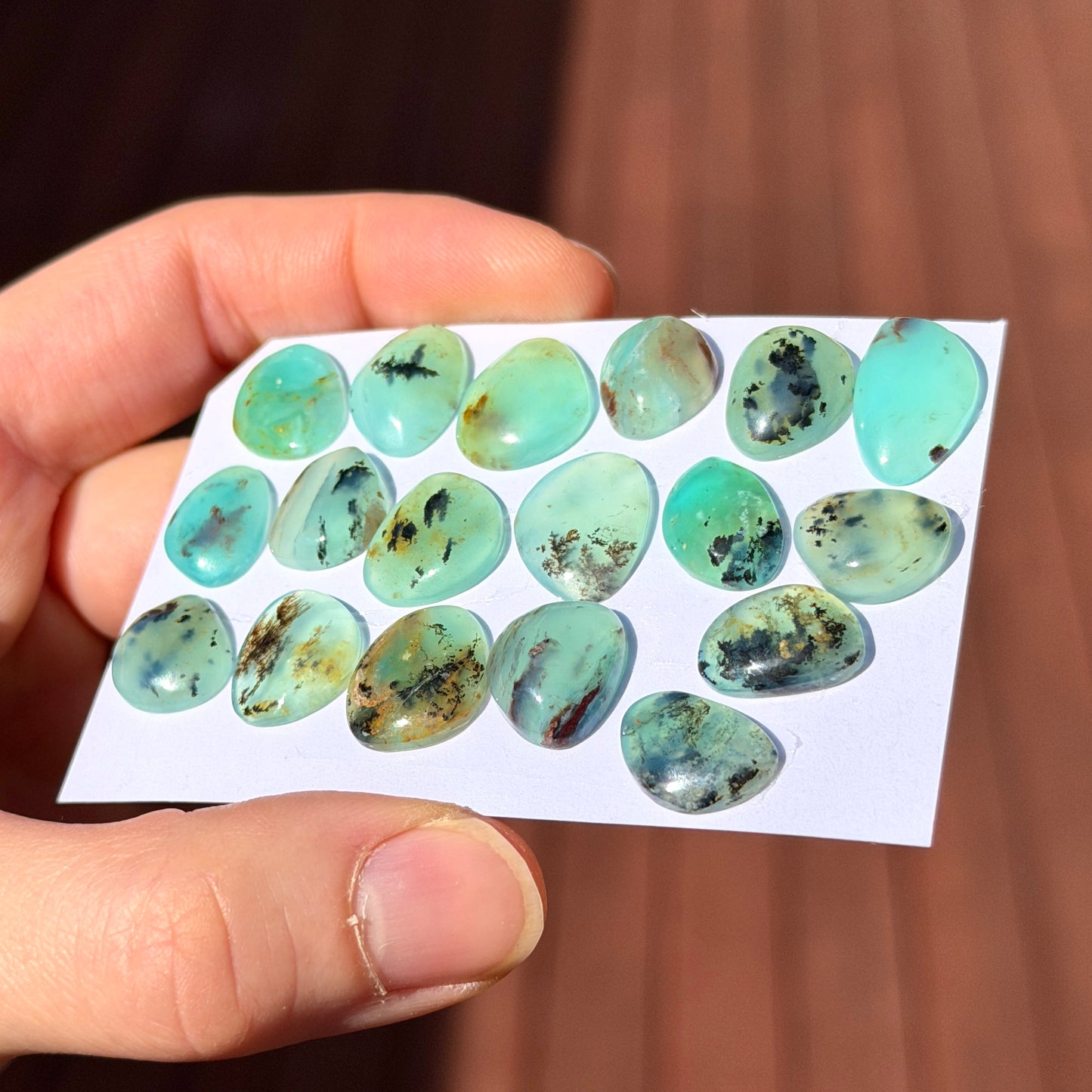 12-16mm Peruvian Blue Opal Cabochon Smooth - Choose your Stone (E8)