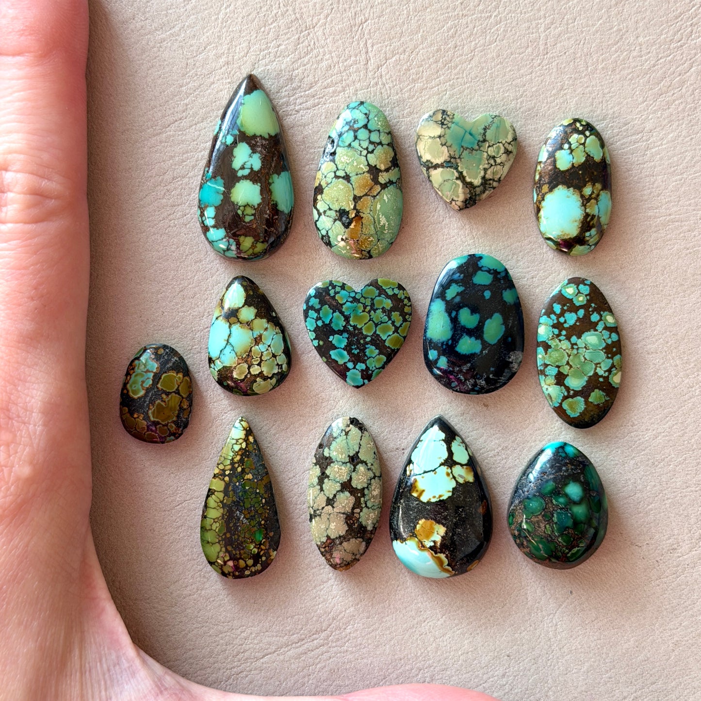 Bamboo Mountain Hubei Turquoise Cabochon Smooth (Backed) - Choose your Stone (W15-C)