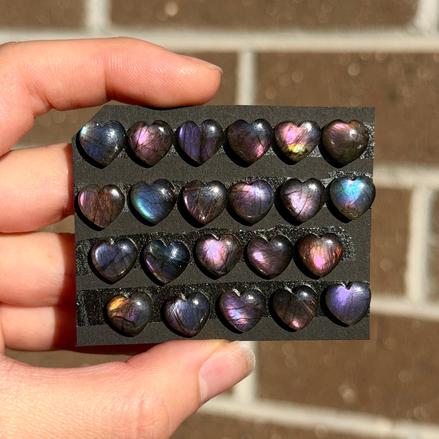 Pink & Purple Labradorite Heart Cabochon Smooth 9.5x9.5mm - Choose your Stone (W4)