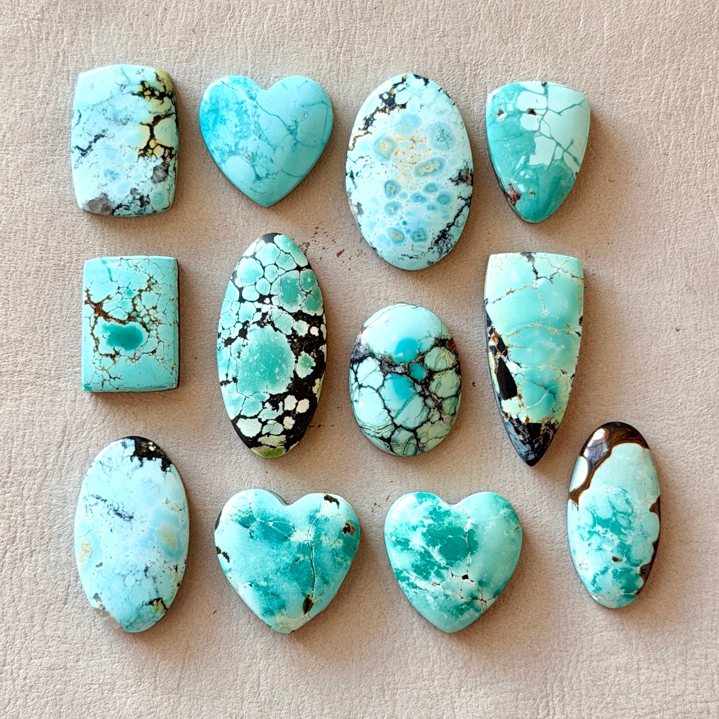 Seafoam Green/Pale Blue Hubei Turquoise Cabochon Smooth (Backed) - Choose your Stone (W7)