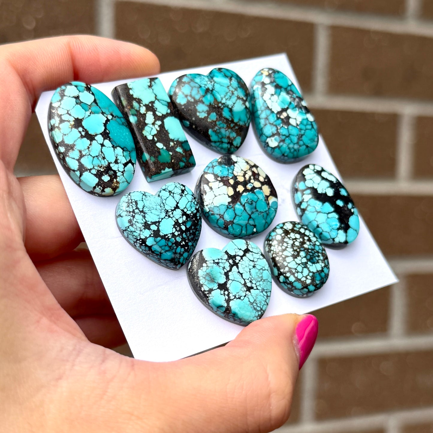 19-28mm Blue Yungai (Cloud Mountain) Hubei Turquoise Cabochon Smooth (Backed) - Choose your Stone (W13)