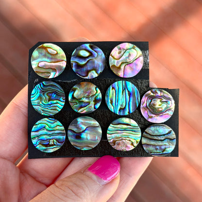 15mm Abalone Paua Shell (Iridescent) Round Cabochon Smooth - Choose your Stone (W13)