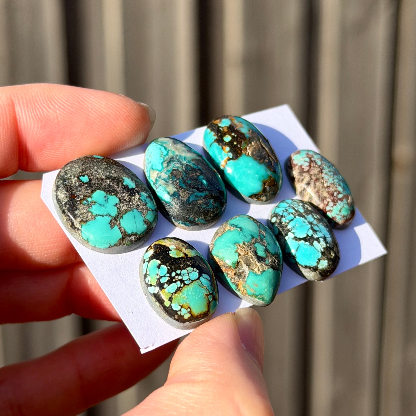 16-19mm Hubei Turquoise Cabochon Smooth (Backed) - Choose your Stone (W15)