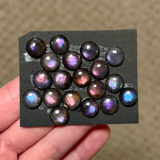 10mm Purple & Pink Labradorite Round Cabochon Smooth - Choose your Stone (W9)