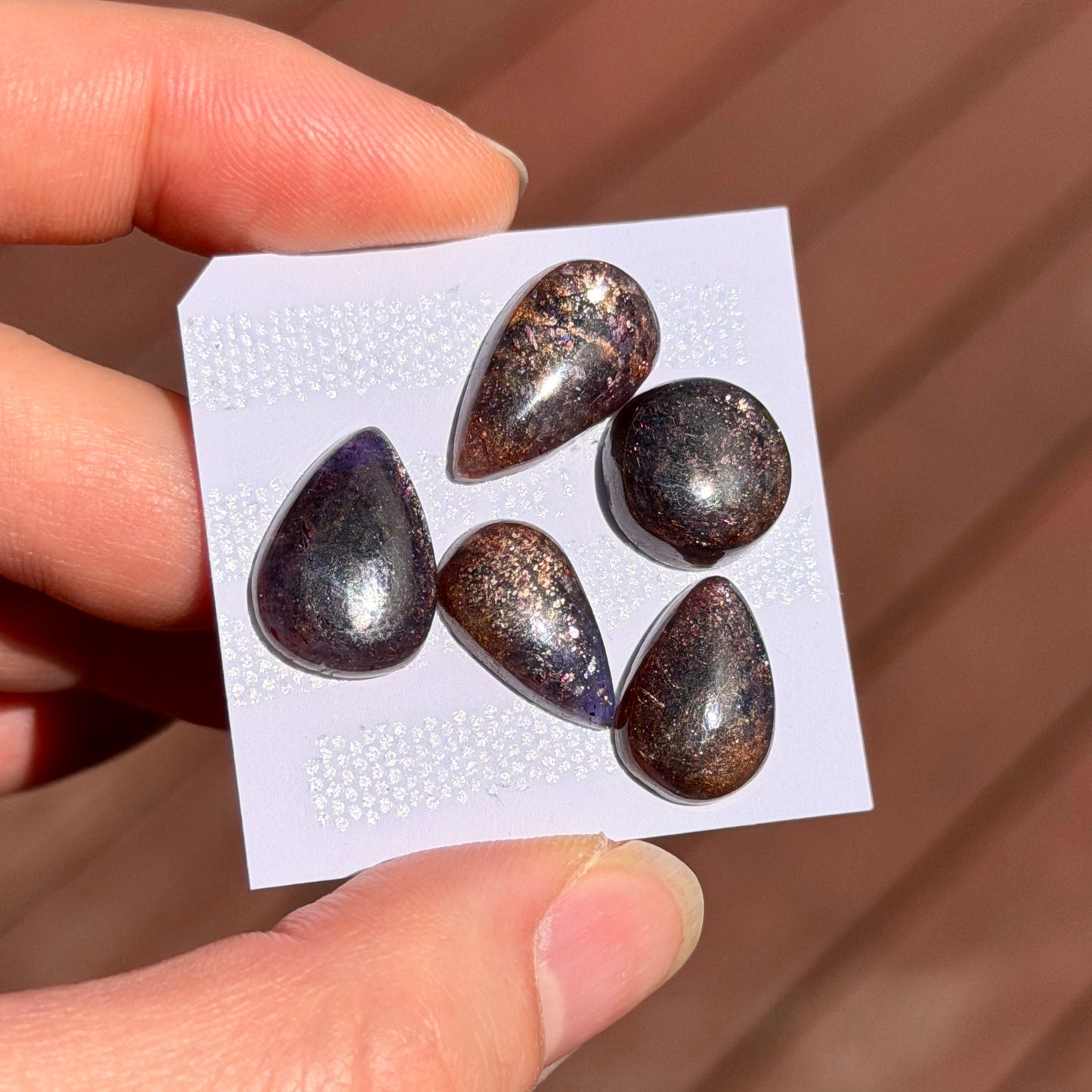 12-18mm Mini Bloodshot Iolite Cabochon Smooth - Choose your Stone (W11)