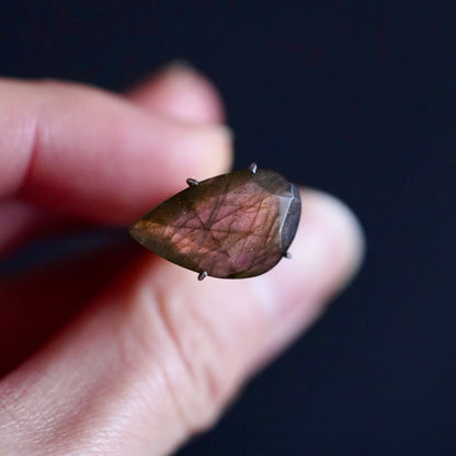 Pink/Rose Gold Labradorite Faceted Freeform (Pavilion Back) - 19x11.5mm (W11)