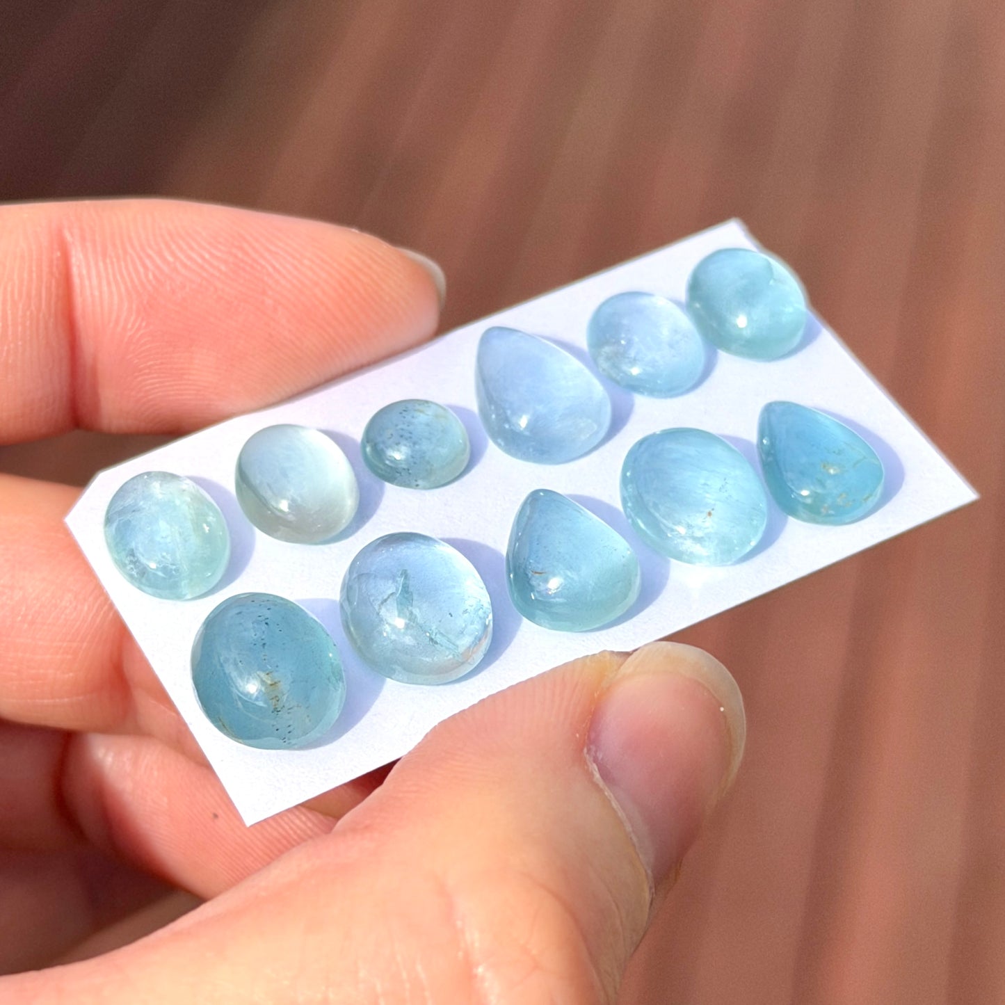 7-12mm Aquamarine Cabochon Smooth - Choose your Stone (W3)