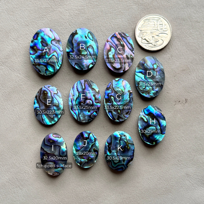 Abalone Paua Shell (Iridescent) Cabochon Smooth - Choose your Stone (W3)
