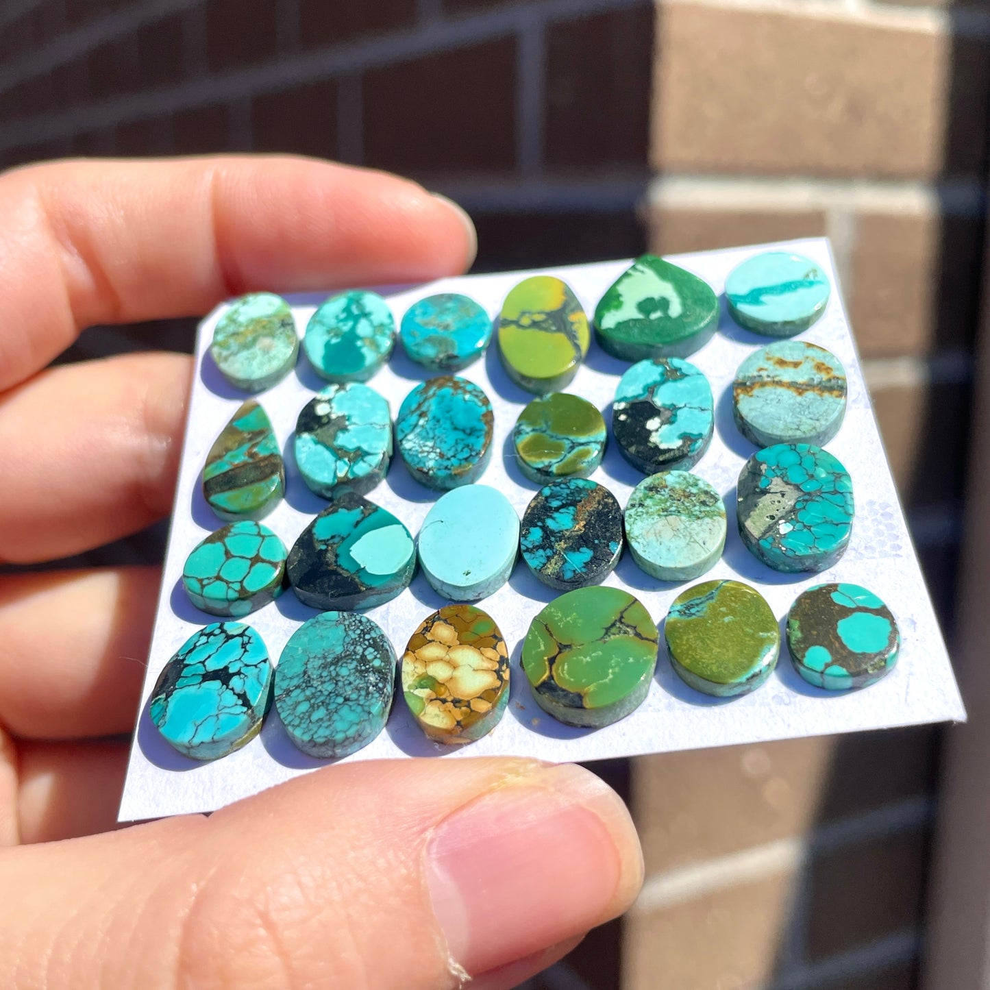 8-14mm Tibetan Turquoise Cabochon Smooth  - Choose your Stone (W6)