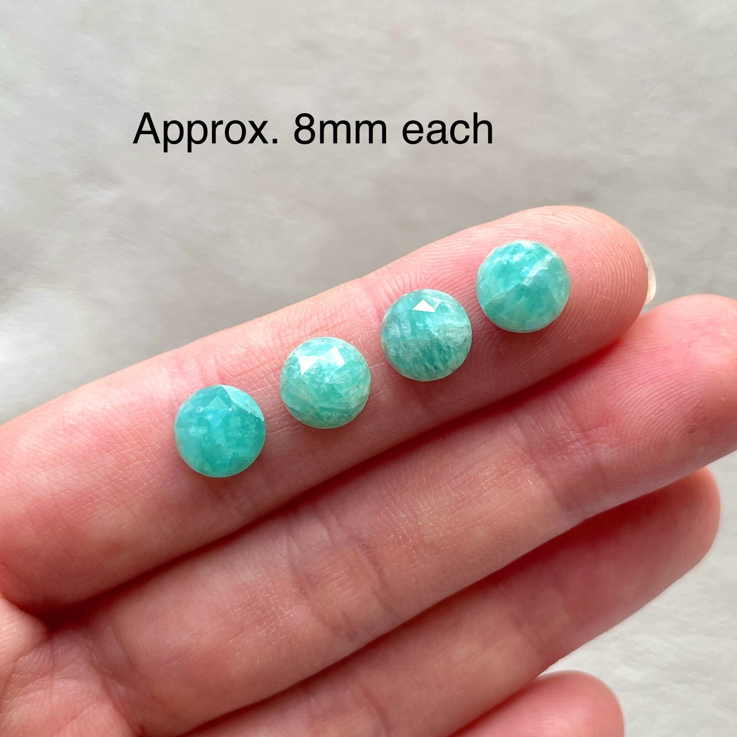 8mm Amazonite Cabochons Rosecut Round - Set of 3 (E3)