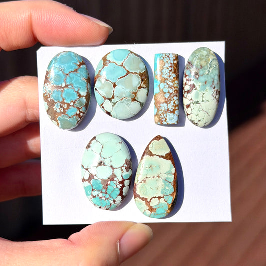 22-27mm Gobi Desert Hubei Turquoise (Backed) Cabochon Smooth - Choose your Stone (W16)