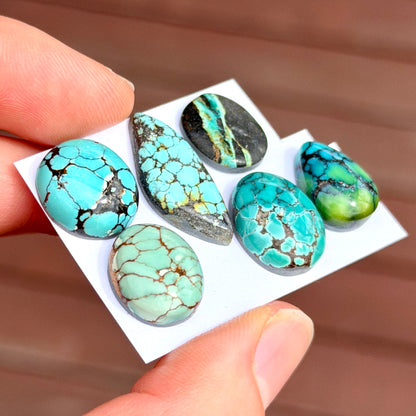 14-22mm Hubei Turquoise Cabochon Smooth (Backed) - Choose your Stone (W4)