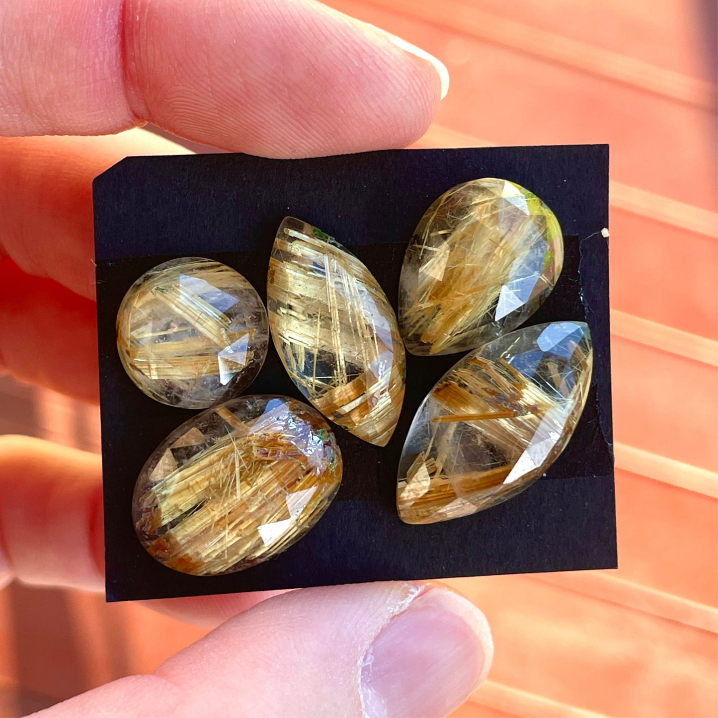 Gold Rutilated/Rutile Quartz Cabochon Rose cut - Choose your Stone (W10)