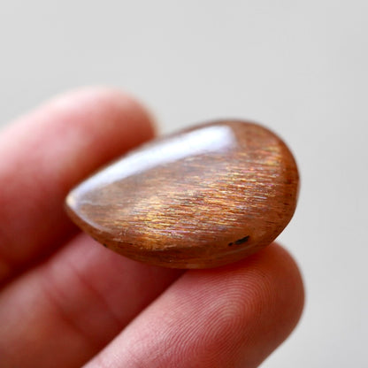 Rainbow 'Meteor Shower' Sunstone Cabochon - 28 x 20mm (C-W2)
