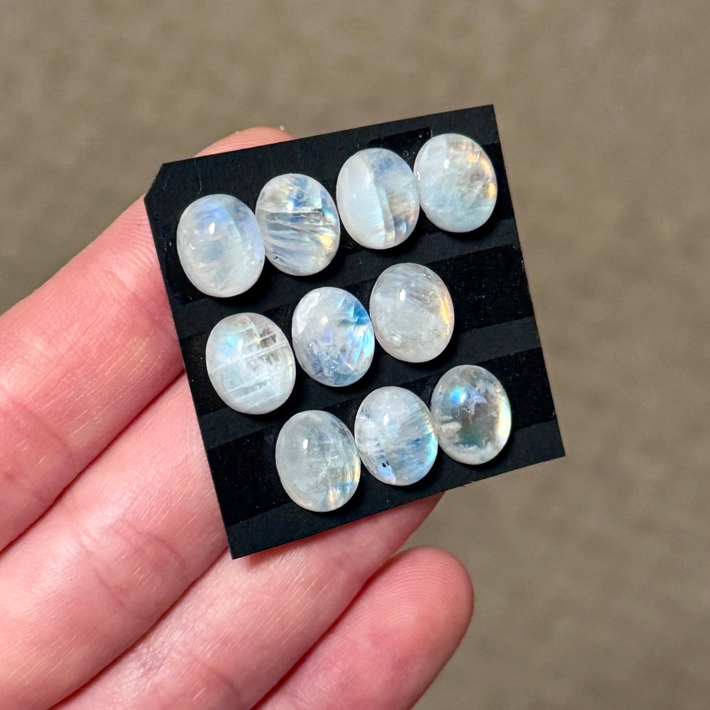 Rainbow Moonstone Oval Cabochon Smooth (10x8mm) - Choose your Stone (W12)